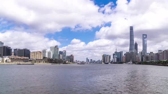 Timelapse of city skyline in Shanghai china