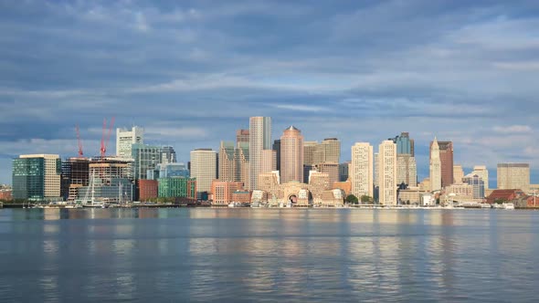 Timelapse of Boston Skyline in Massachusetts - USA