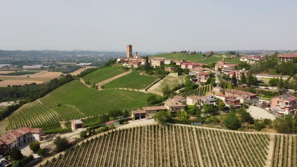 Barbaresco Aerial View in Monferrato, Piedmont Italy