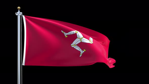 Isle Of Man Waving Flag
