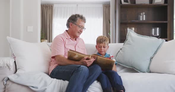 Grandfather and grandson spending time together