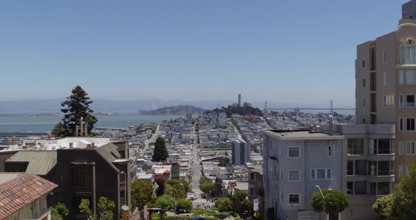 Rising Aerial View of San Francisco Neighborhoods