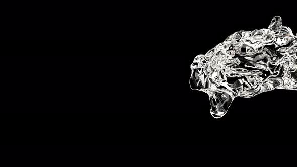 Stream Water on Black Water Splash Wave Flow Super Slow Motion 1000Fps 3d Realistic Footage. alt