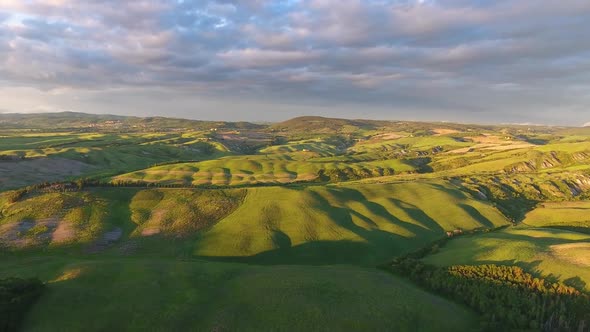 Tuscany Aerial Landscape of Farmland Hill Country