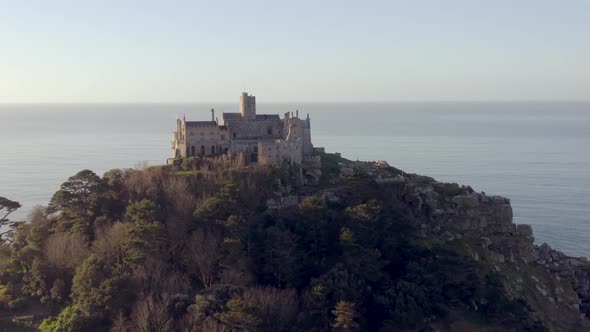 St Michael's Mount in Cornwall a Popular Tourist Attraction Island From the Air