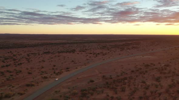 Aerial Drone Footage of Outback Australia at Sunset in Meekatharra, Western Australia