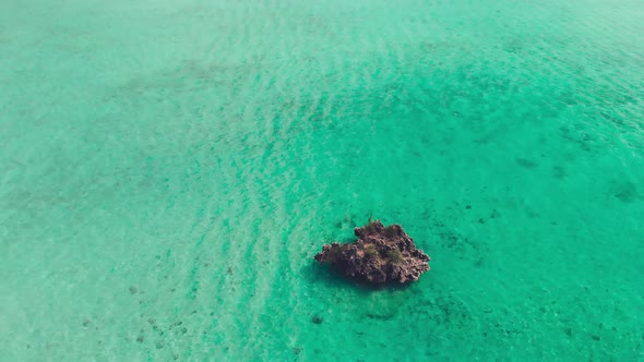 Amazing Aerial View of Crystal Rock From Flying Drone Mauritius