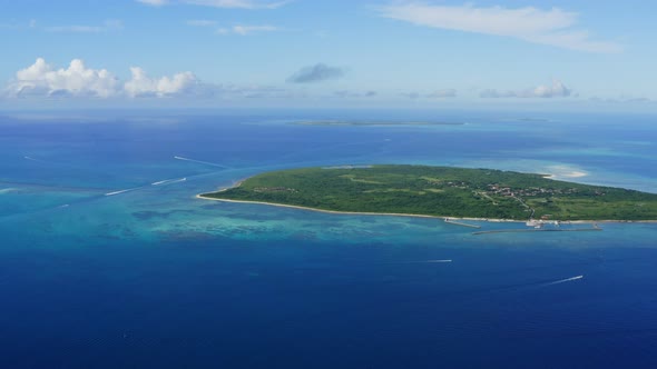 Aerial View of Tropical Lagoon of Ishigaki Island