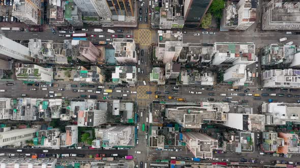 Top down view of Hong Kong city