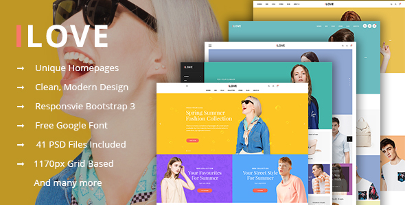 iLove - Creative Online Fashion PSD Template