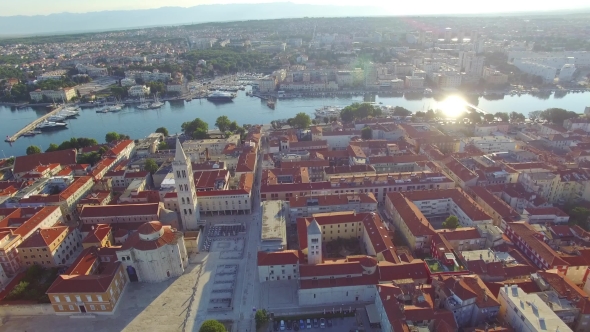 Aerial View of the Old City of Zadar