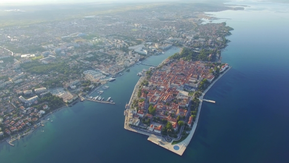 Aerial View Of The Old City Of Zadar.