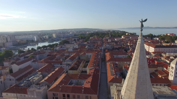 Aerial View Of The Old City Of Zadar.