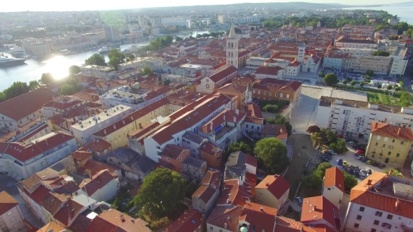 Aerial View of the Old City of Zadar.