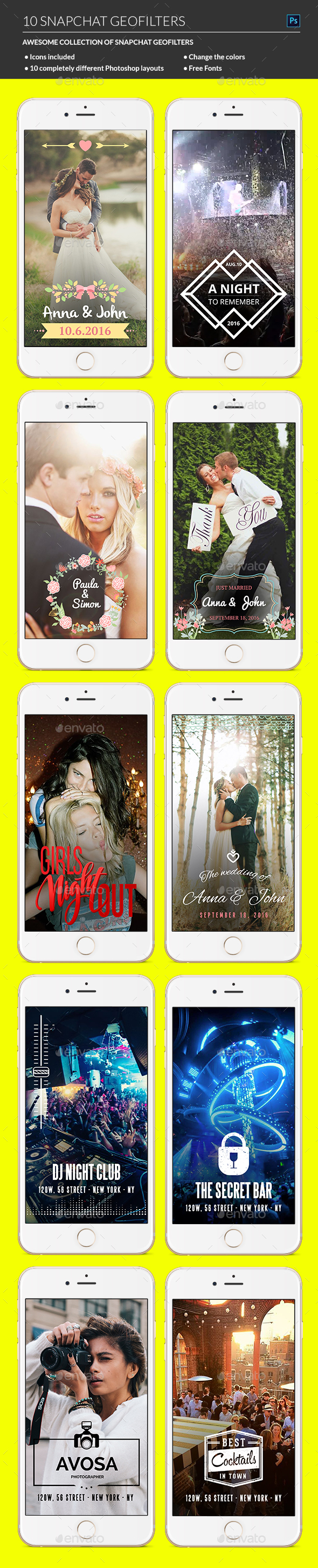 Snapchat Geofilter Template Collection