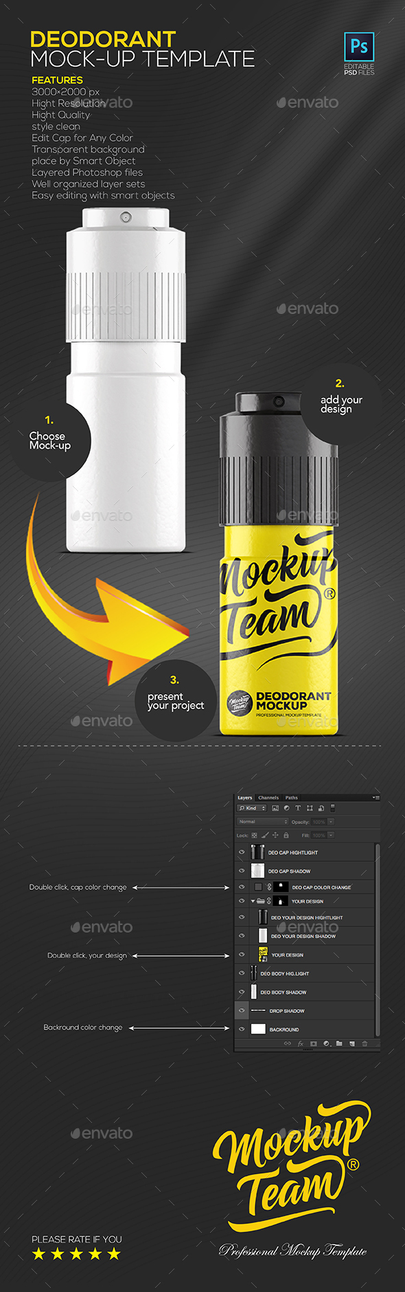 Download Deodorant Mockup Graphics Designs Templates From Graphicriver