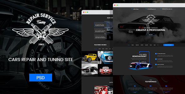 Mechanic - Car Repair and Routine Maintenance PSD Template