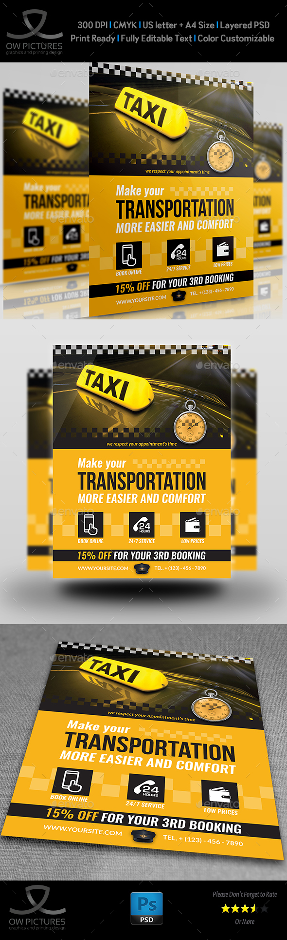 Taxi Service Flyer Template