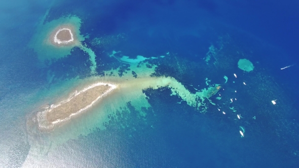 Aerial View Of The Sunken Ship Near The Island Dugi Otok