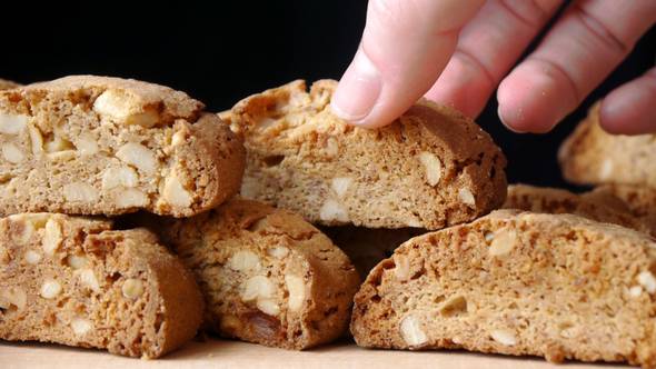 Bicquits Cantucci On The Black Background