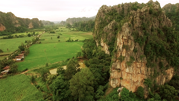 Aerial Limestone Mountain Karsts 05