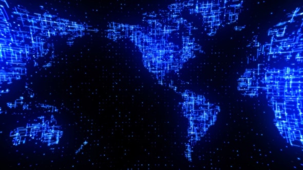 Digital Network Data World Map
