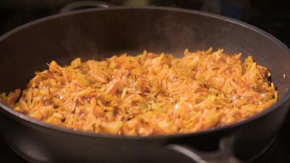 Frying Vegetables With Tomato Paste