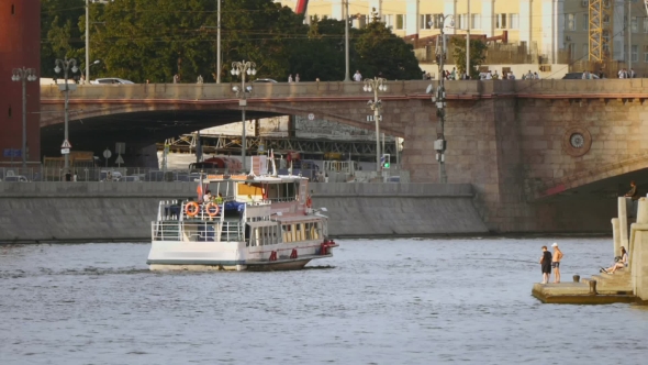 Fishing On The Moscow River Near The Kremlin