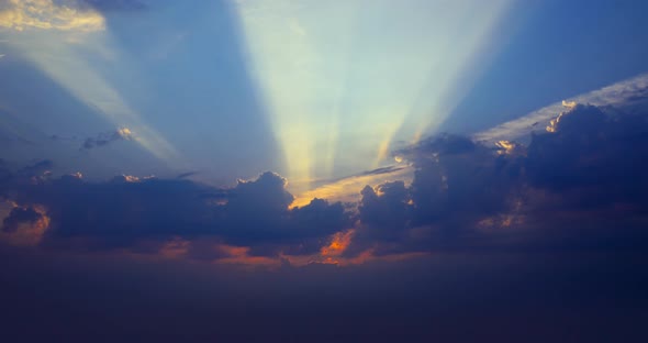 Sunset with Rays of Light