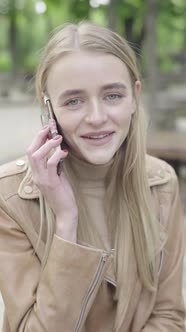 Vertical Video of a Young Skinny Girl in the Park