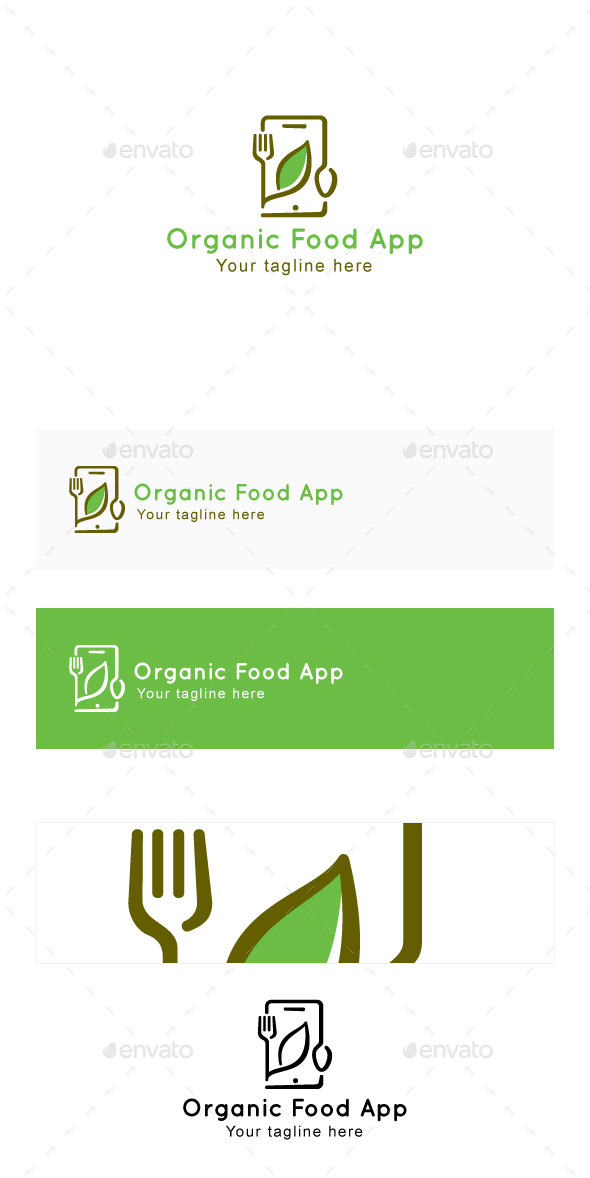 Organic Food App - Minimal Logo Template