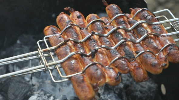 Cooking Of Barbecue On The Grill