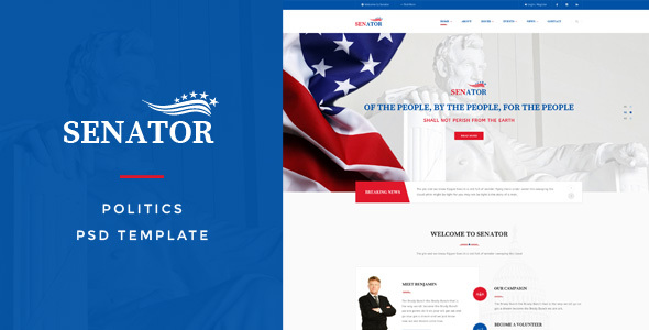 Senator : Politics PSD Template – 1 Sold!