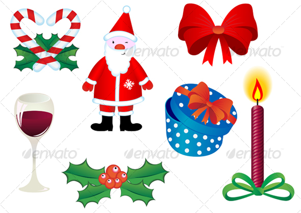 Christmas icons and symbols