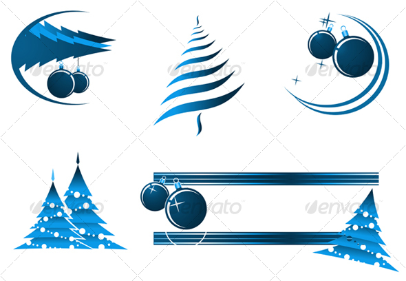 Christmas decorations and banners for design