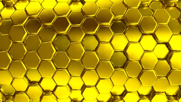 Animated Golden Honeycombs