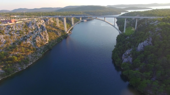 Motorway Bridge Over Krka River
