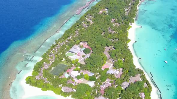 Drone aerial sky of coastline beach journey by sea and sand background