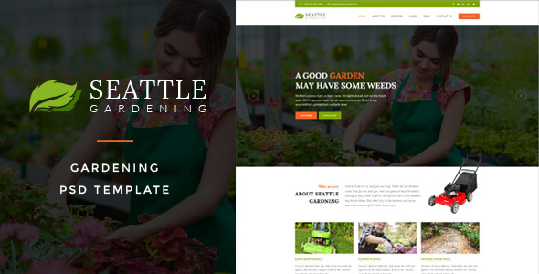 Seattle : Gardening PSD Template – 0 Sold!