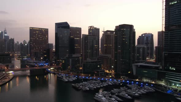 Luxury City of Dubai Yachts Docked Under the Skyscrapers Dubai Marina