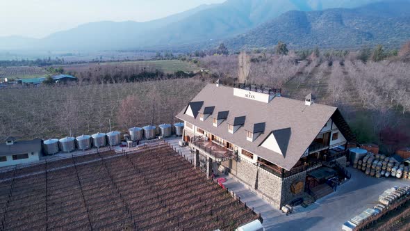 Winery at Santiago Chile. Tourism landmark of travel destination.