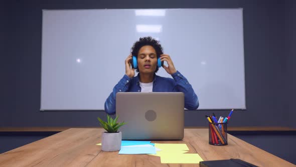 Male Employee Has Break for Relax