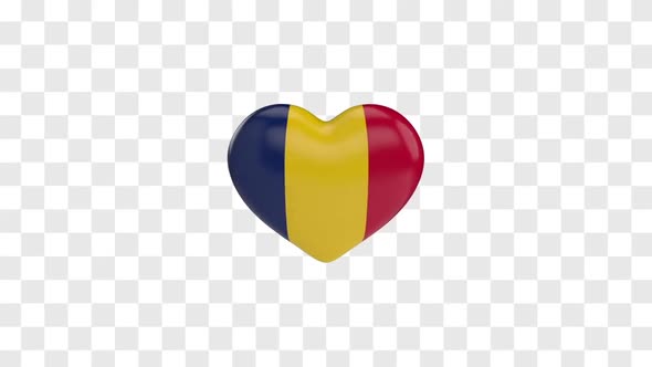 Chad Flag on a Rotating 3D Heart