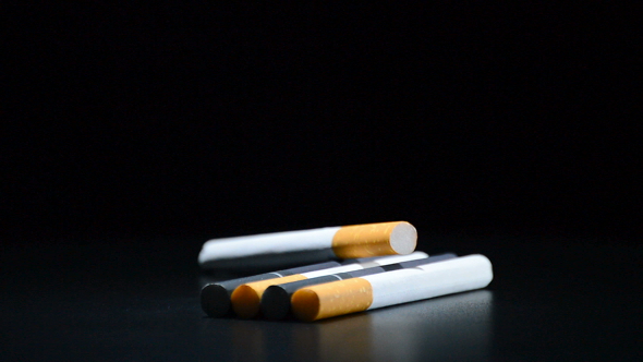 Tobacco Cigars on Black Background