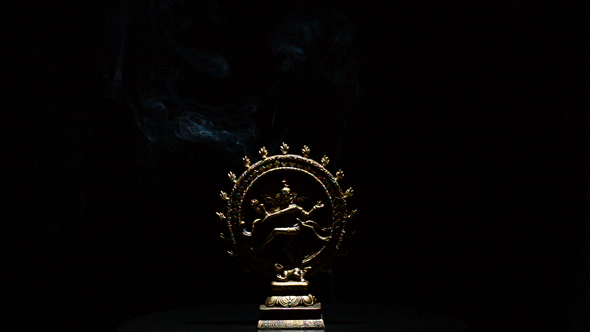 Shiva Goddess with Smoke on Background
