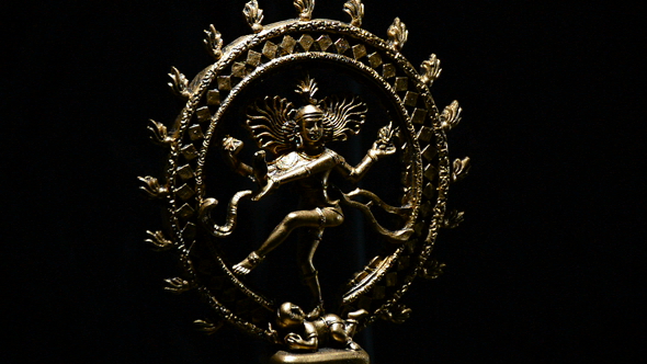 Goddess Buddhist Shiva Gyrating on Black Background