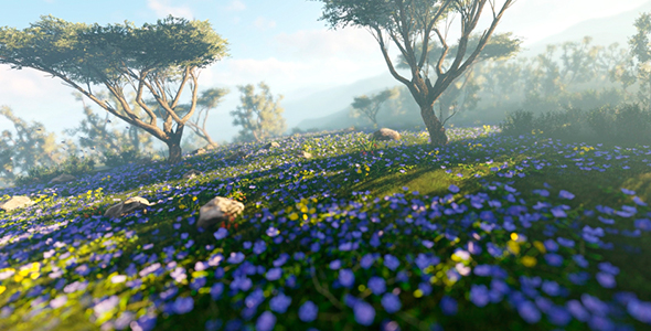 Environmentally Friendly Forest and Meadow With Flowers alt