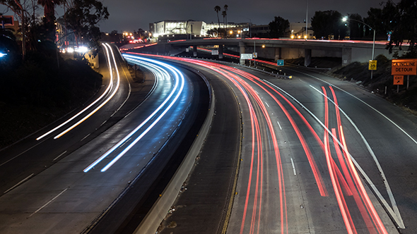 Night Los Angeles City Traffic