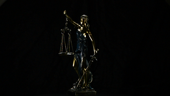 Lady Justice on Black Background
