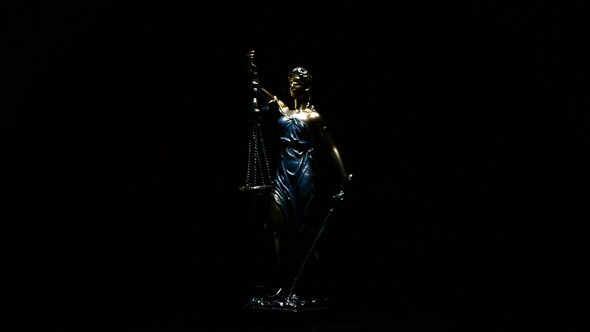 Lady Justice on Black background